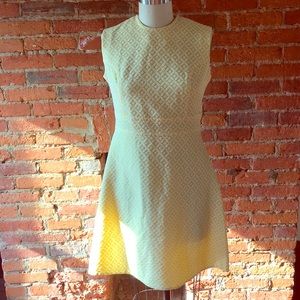 Yellow and white custom made dress, size 6
